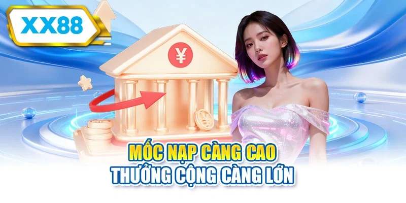 Mốc nạp càng cao thưởng cộng càng lớn